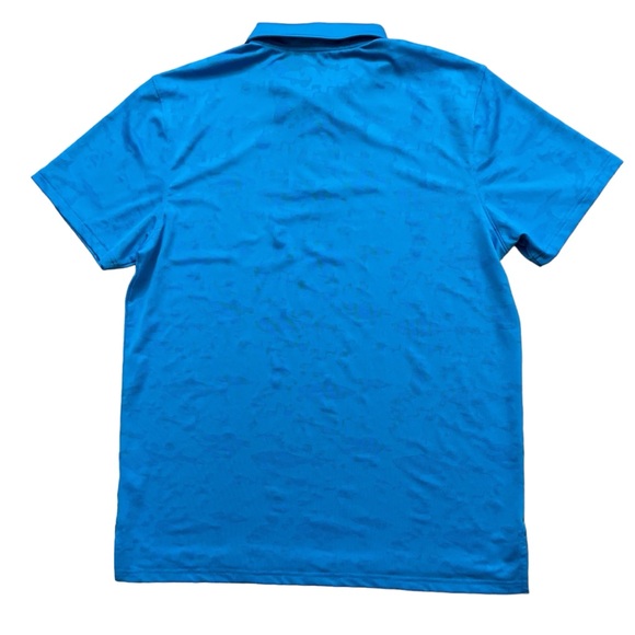 Southern Tide Polo Shirt Mens L Short Sleeve Performance Camo Shark Print Blue - Picture 3 of 5